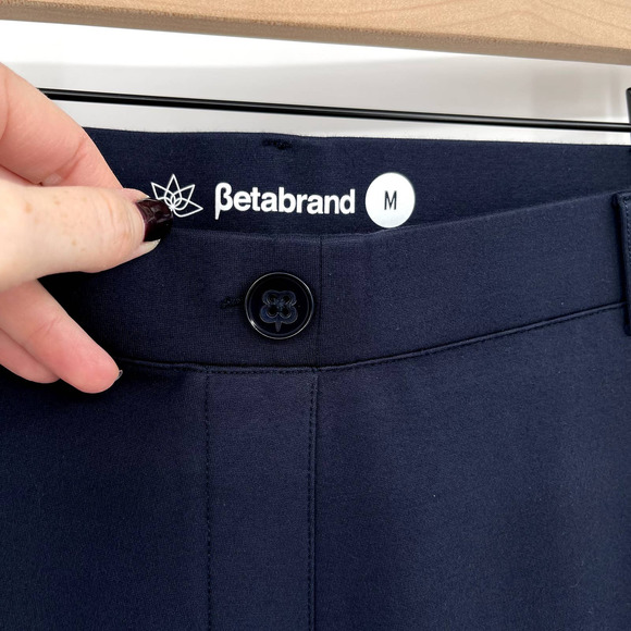 Betabrand Classic Dress Pant Yoga Pants Boot Cut Navy Blue Size‎ Medium Business - Picture 10 of 15
